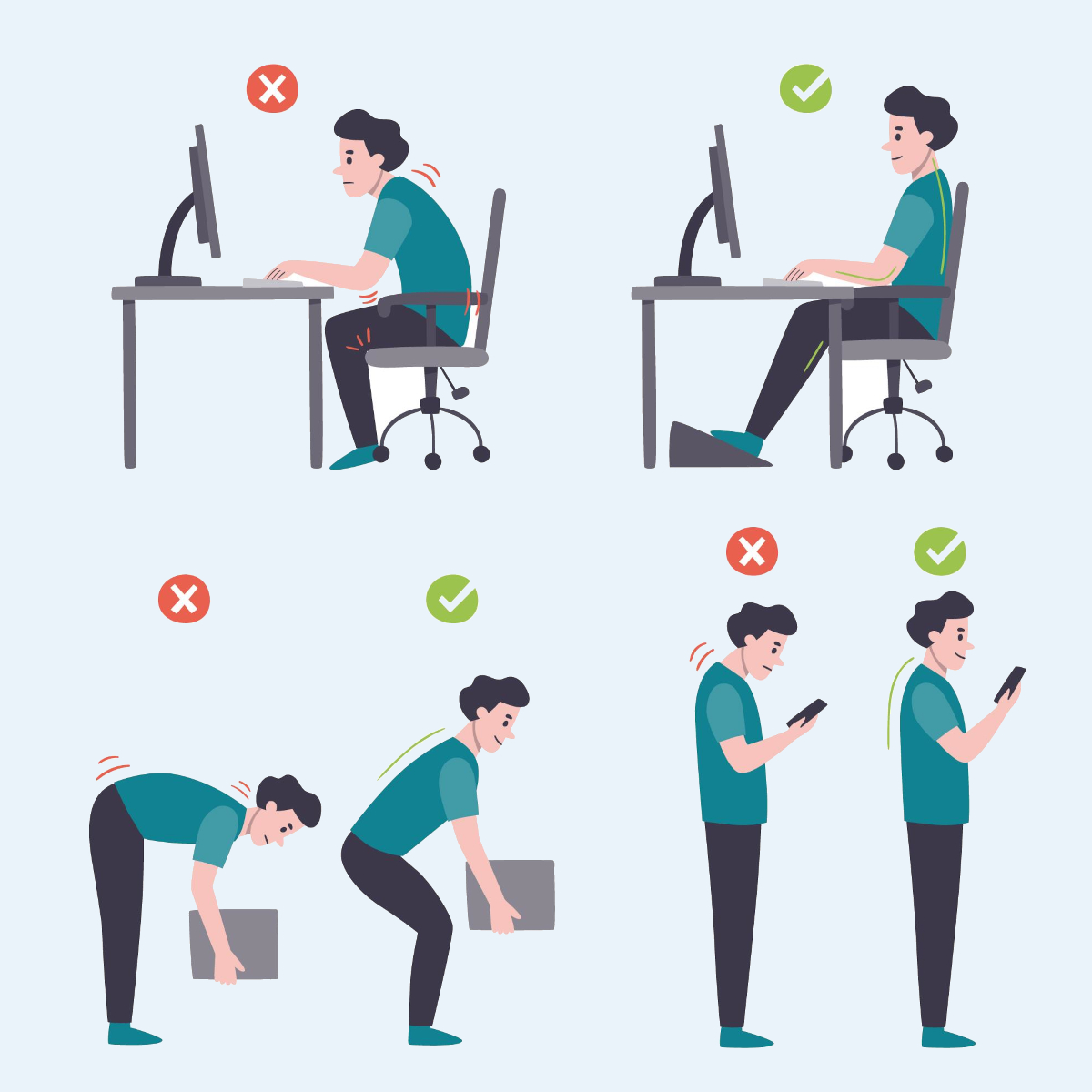 Les bonnes postures